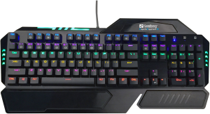 Sandberg Hailstorm Mechanical Keyboard USB 1.8 M With Wrist Rest 104 Standard Rgb Color Keys SANKEY020