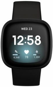 Fitbit Versa 3 - GPS Smartwatch with Band BT WiFi NFC - Black FITMOB032